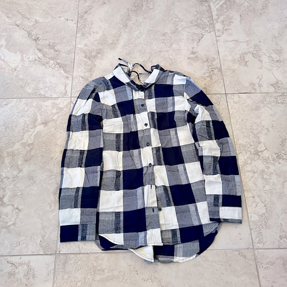 Free- BCBG generation plaid button-down shirt